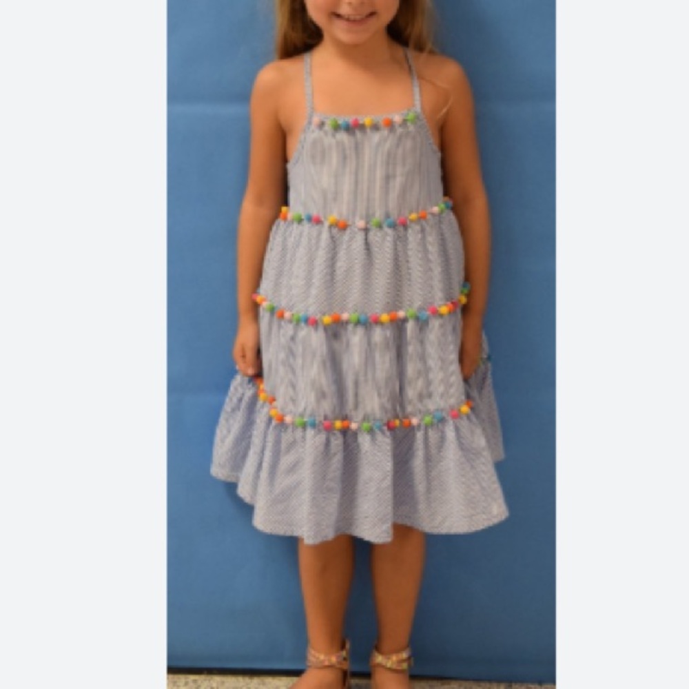 Maggie & Zoe Girls Blue Striped Flared Summer Dress | 3T